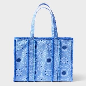 💙 Roller Rabbit x Target Star Medallion Fringe Canvas Tote Bag Blue